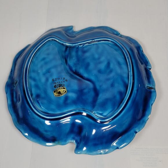 Vintage Inarco Blue Mood Indigo Divided Relish Dish Tidbit Tray - Picture 3 of 4